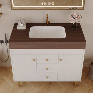 36 In Modern Free-Standing Bathroom Vanity With Ceramic Sink