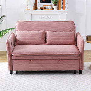 Modern Fabric Multi-Functional Sofa Bed With Adjustable Armrests And Backrests