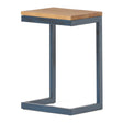 Small C Shaped End Table With Iron Base And Fir Wood Top - Black - Best Buy Furniture
