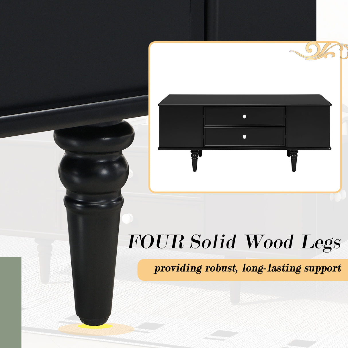 Modern Rectangle Coffee Table With Four Drawers