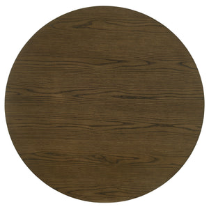 Crispin - Round Dining Table With Shelf - Brown