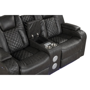 Benz - Power Reclining Loveseat & LED Lighting And Built In USB