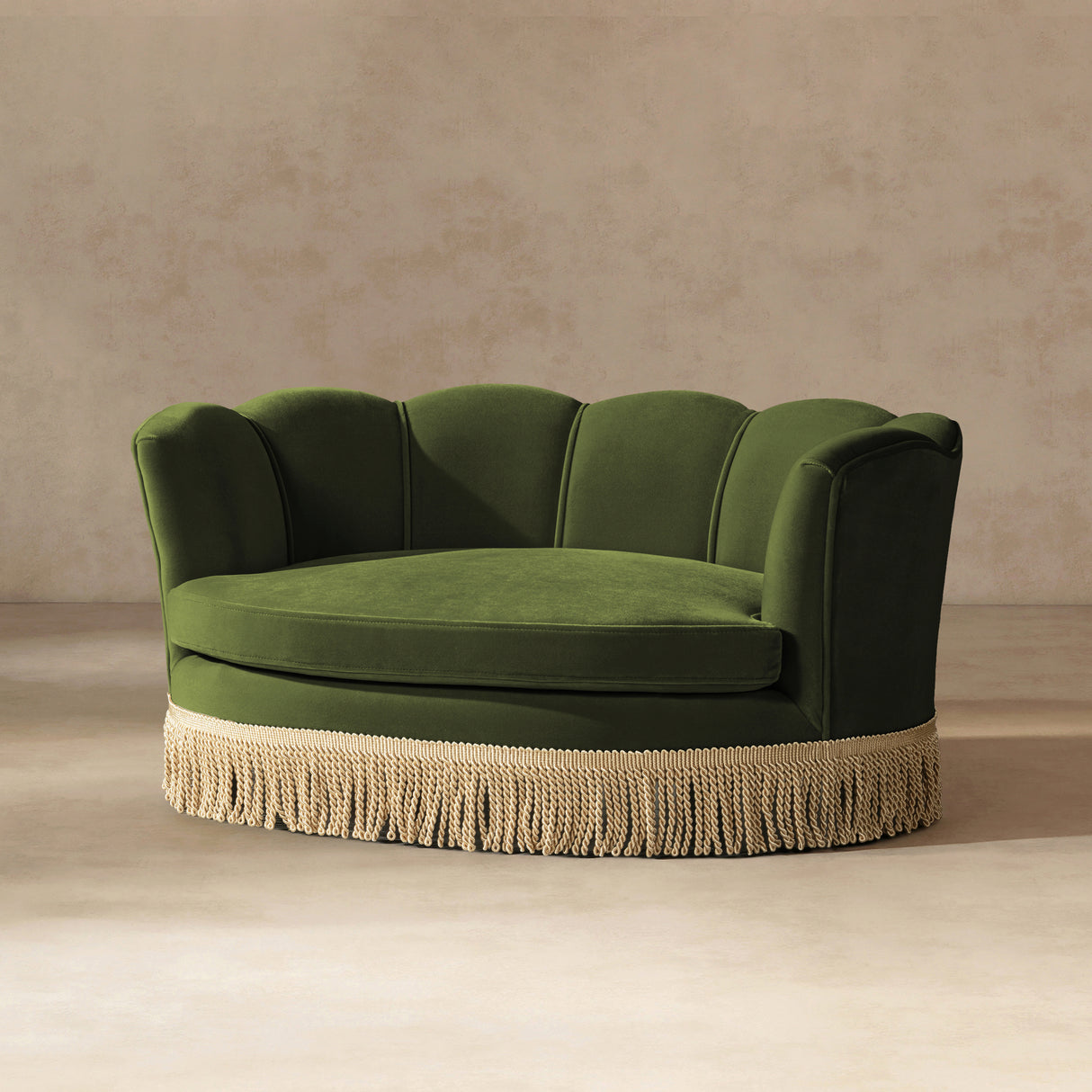Clara 34.5" Scalloped Pet Sofa Bed - Medium, Olive