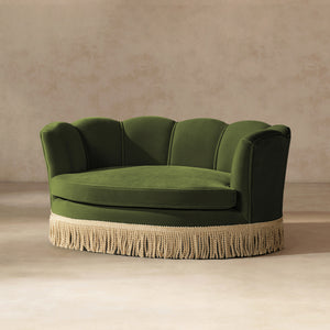 Clara 34.5" Scalloped Pet Sofa Bed - Medium, Olive