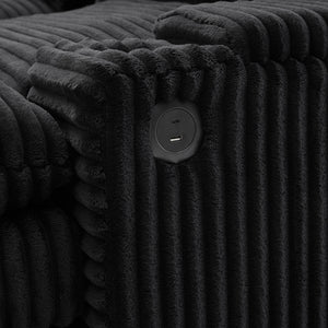 Convertible Loveseat Sofa With Storage, USB Ports, Cup Holders