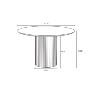 Hathaway - Round Dining Table With Ribbed Base