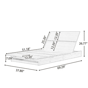 Acacia Wood Outdoor Chaise Lounge
