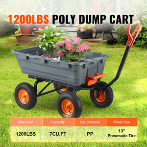 Dump Cart with Poly Body and Steel Frame