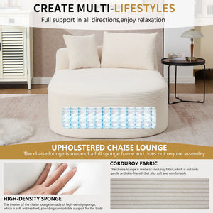 Oversized Chaise Lounge Sofa Bed With Deep Seat And Soft Pillows