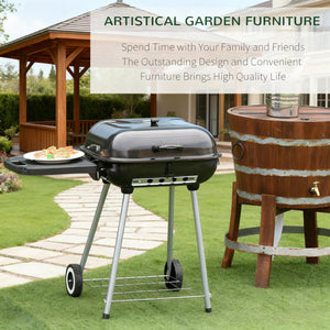 22-Inch Porcelain-Enameled Outdoor BBQ Grill
