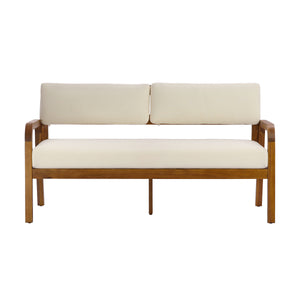 2 Pieces Outdoor Sofa Set with Cushions - Teak