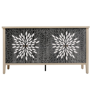 Sideboard Buffet Cabinet with 4 Doors and Adjustable Shelves