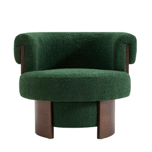 Modern 32" Wide Curved Sculptural Swivel Barrel Chairs - Set of 2