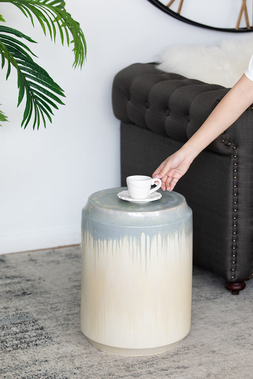 Florence Reactive Glaze Ceramic Garden Stool