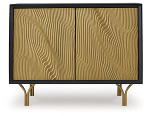 Tayner - Accent Cabinet - Black / Gold Finish - Best Buy Furniture