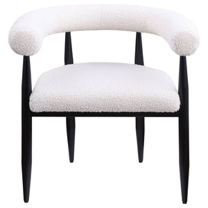 Notting - Upholstered Dining Arm Chair (Set of 2) In And Open C Shaped Backrest - Cream