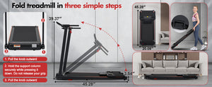 Portable Treadmill with 8% Incline and 265 lb Capacity