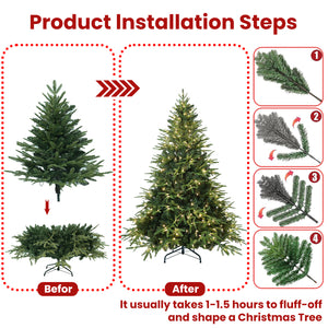 4ft Pre-Lit Artificial Christmas Tree with 150 Warm Lights