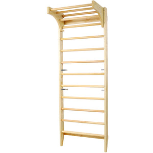 Swedish Ladder, Stall Bars Set For Physical Therapy & Gymnastics - Natural