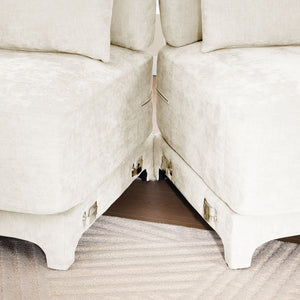 Stylish Sofa With Ottoman And Lumbar Pillows, Ergonomic Design