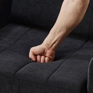 Upholstered Convertible Sleeper Sofa With 5 Position Backrest, Side Pockets, Storage