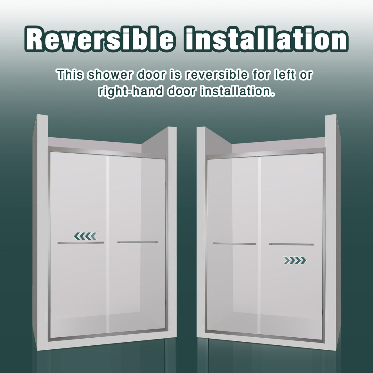 56-60"x74" Aluminum Frame Double Sliding Shower Door