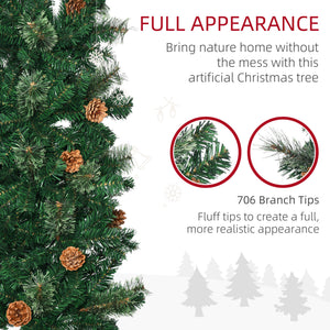 HOMCOM 7.5 Foot Pencil Artificial Christmas Tree