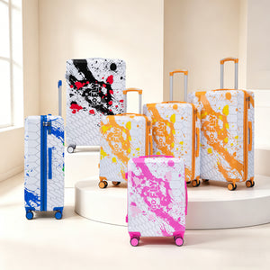 3-Piece PC Spinner Wheel Luggage Set in Blue