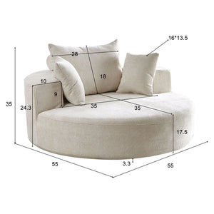 Swivel Chair With Rotating Base For Living Room