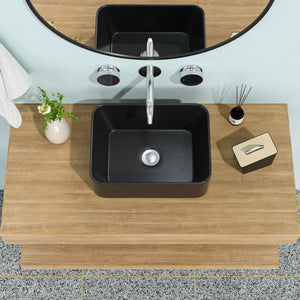 Sleek Ceramic Rectangular Vessel Bathroom Sink