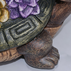 Turtle Garden Statue Stool with Whimsical Design - Multi-Color