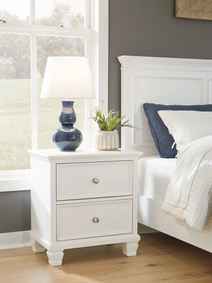 Fortman - Two Drawer Night Stand - White - Best Buy Furniture