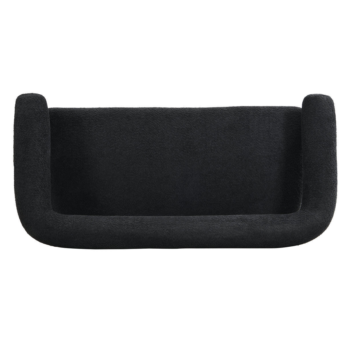Round Armrest Loveseat (Black + Brown)