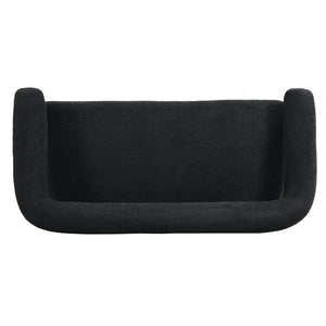 Round Armrest Loveseat (Black + Brown)