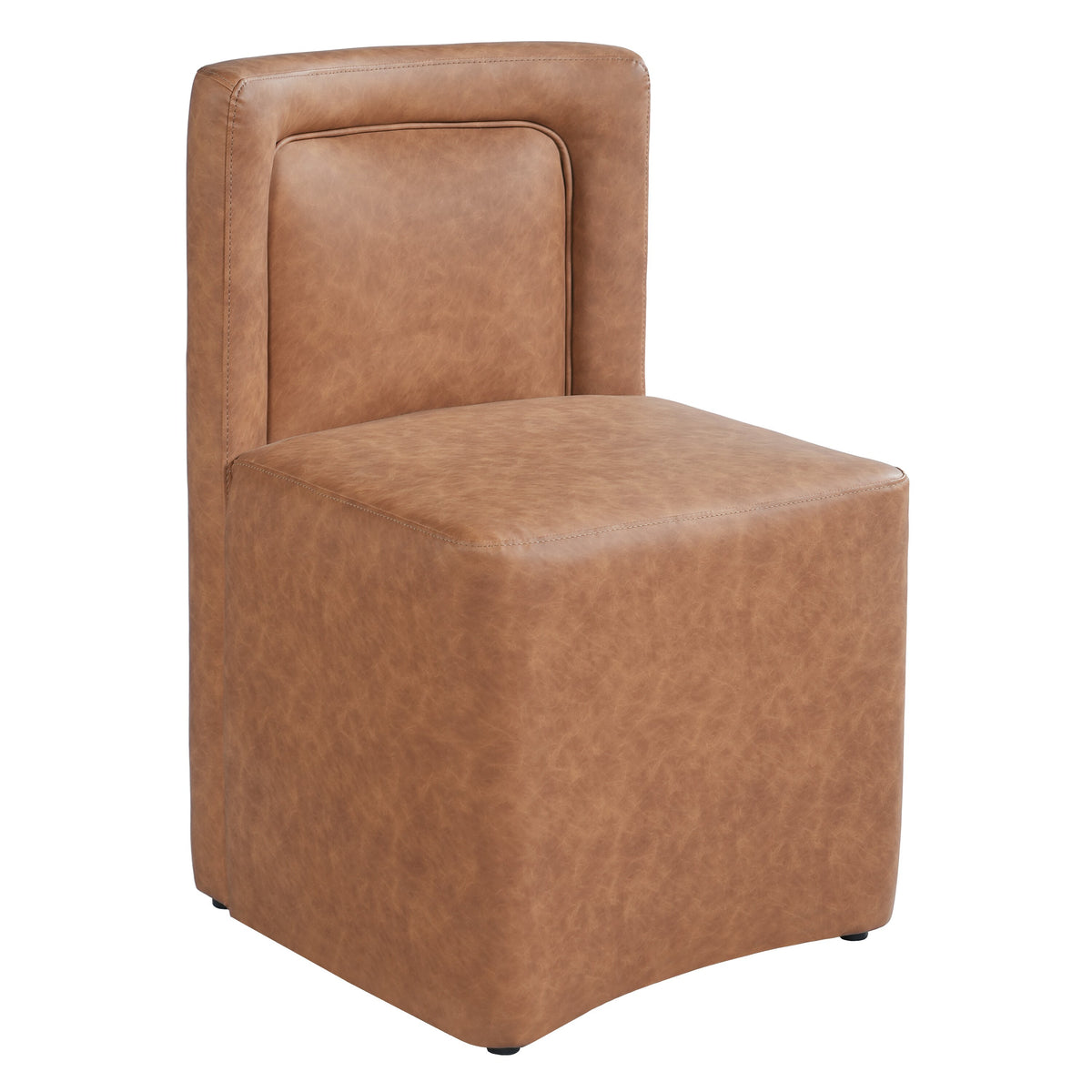 Set of 2 Camel PU Upholstered Dining Chairs