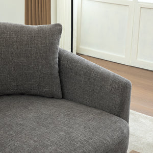 56.3'' Wide Upholstered Round Accent Cuddle Chaise with Pillows