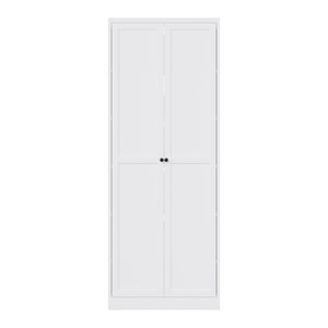 Kitchen Pantry Cabinet With Doors, Heavy-Duty Freestanding Storage Organizer With 5 Adjustable Shelves, Tool Free Assembly - White