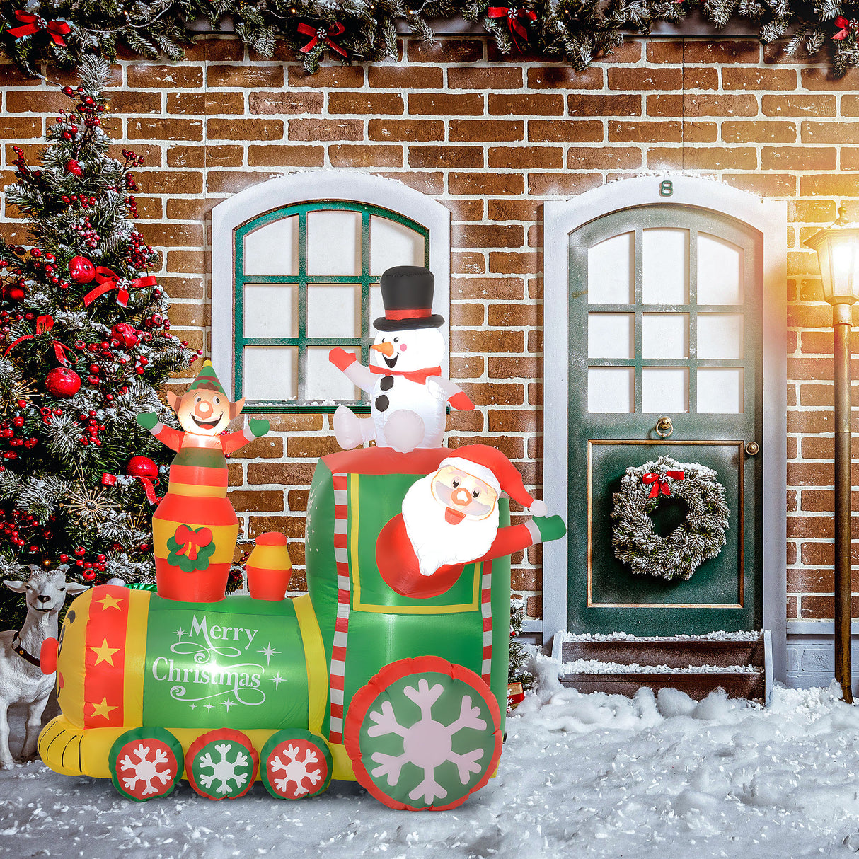 Outsunny 5.9' Christmas Inflatables Train