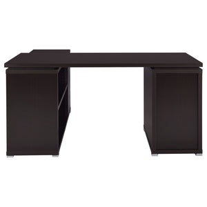 Tona - L-Shape Computer Desk With 3 Drawers And 5 Shelves