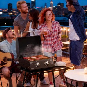 21.75" Portable Grill with 2 Burners Camping