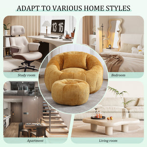 UNITED WE WIN Modern Bean Bag Chairs with Ottoman