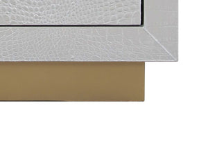 Anpu - Faux Crocodile Skin Console Cabinet - Silver