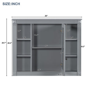 Bathroom Vanity With Top Sink, Mirror Cabinet, 2 Soft Closing Doors & 2 Drawers