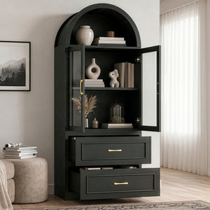 Modern Minimalist Arched Top Storage Cabinet