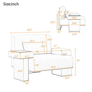 Modern Oversized Armchair With Soft Cushion For Living Room