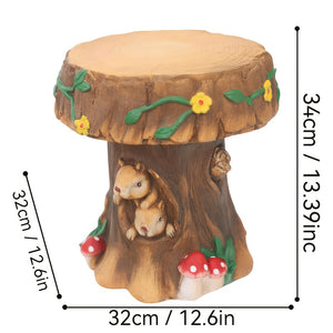 12.6" Resin Squirrel Garden Chair
