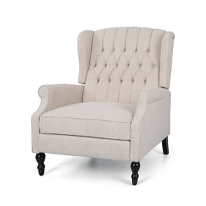 Push Back Recliner Chair Fabric Lounge Armchair