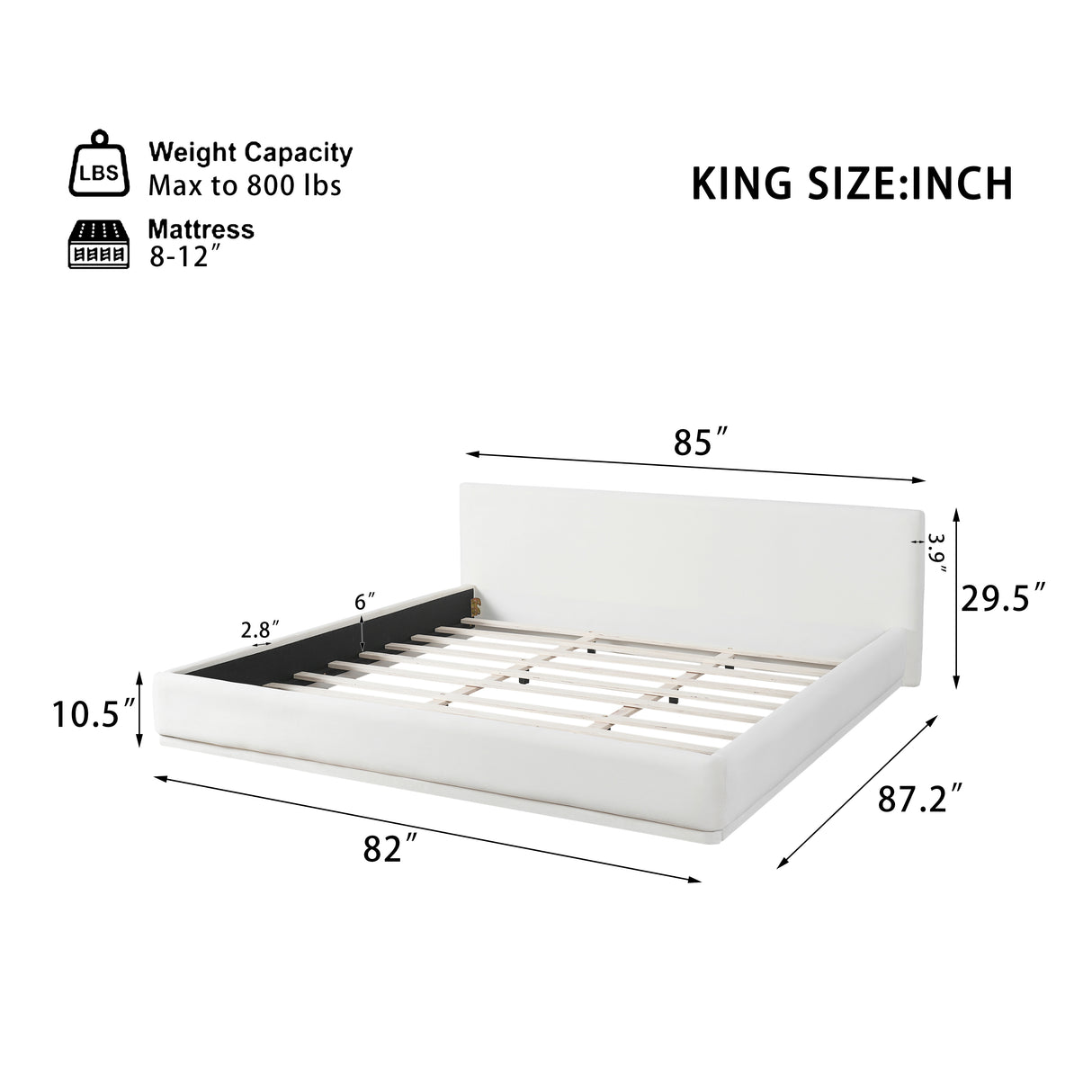 Soft and Comfortable Upholstered King Size Bed