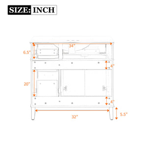 Bathroom Vanity With Sink, Soft Close Doors, 4 Storage Drawers