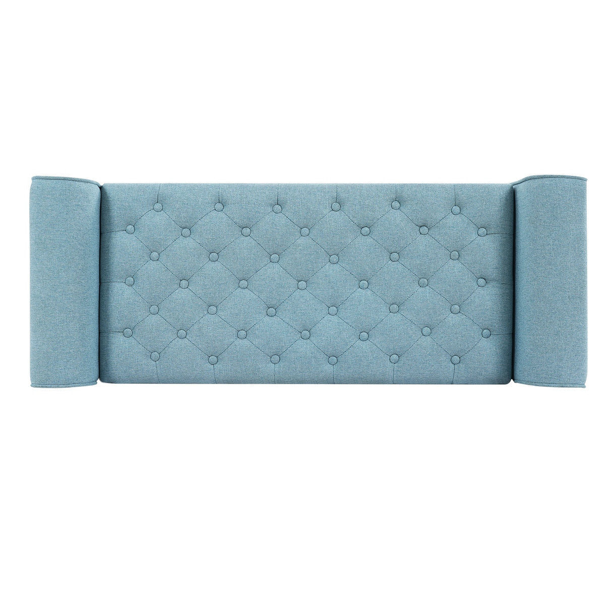 Light Blue Tufted Storage Bench
